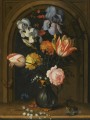 Balthasar van der Ast Stillleben von Iris columbines Tulpen Rosen und Maiglöckchen Blumeing